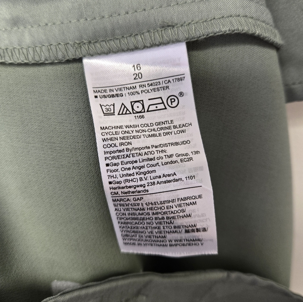 Gap High Rise Easy Wide Leg Cargo Trousers Sage Green 16 - Picture 7 of 10